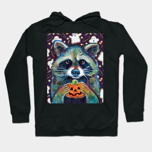 Halloween Raccoon with Jack O Lantern Cookie Hoodie